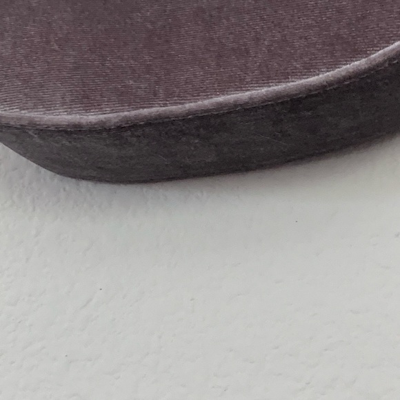 Anthropologie Lilac Gray Velvet Flap Bag with Tortoiseshell Handle - Picture 6 of 9